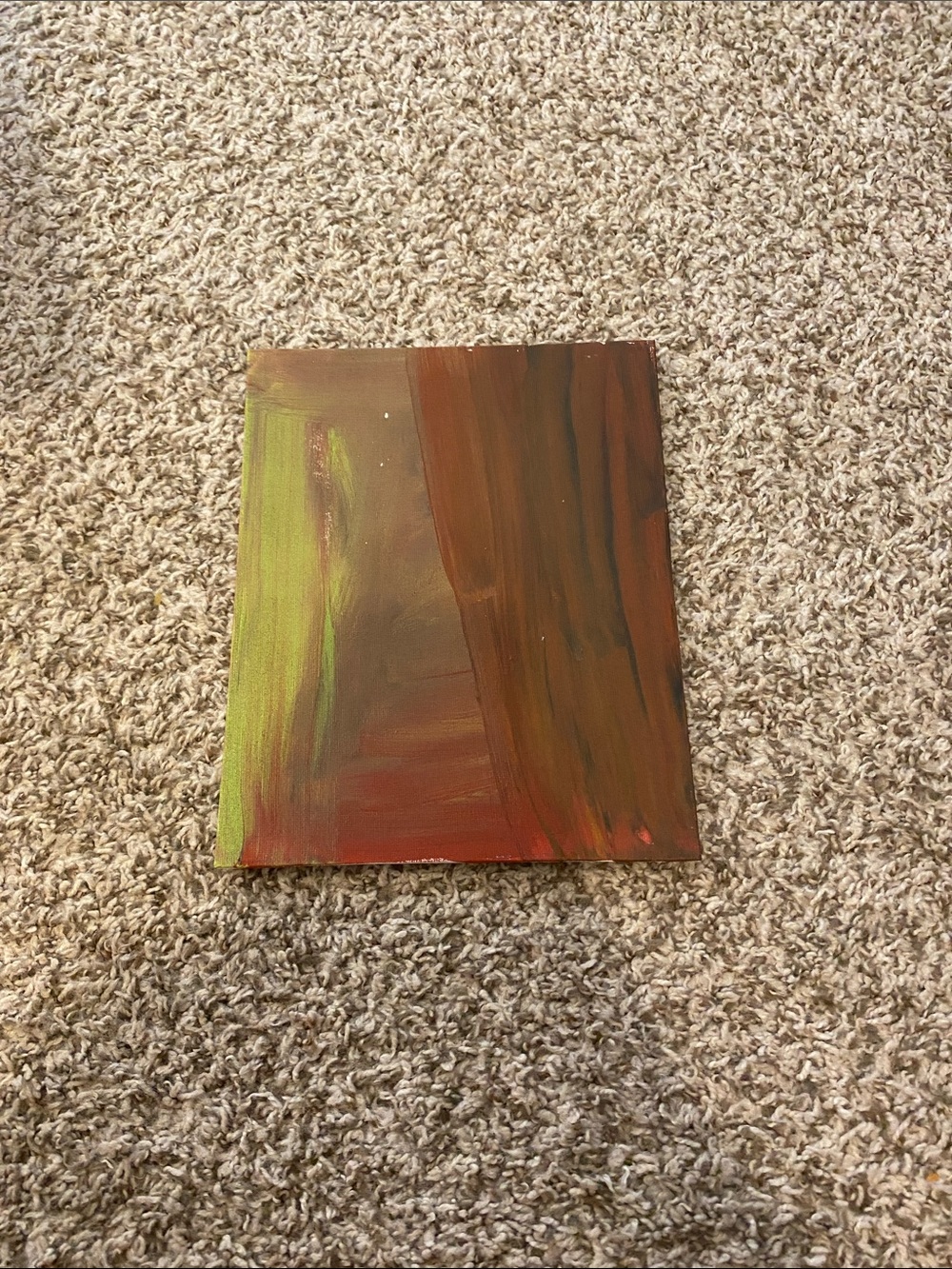 Abstract Home Art Canvas in Brown and Green - Unbranded